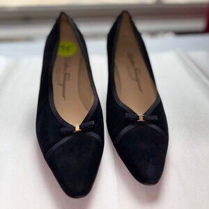 Black Suede Ferragamo Heels